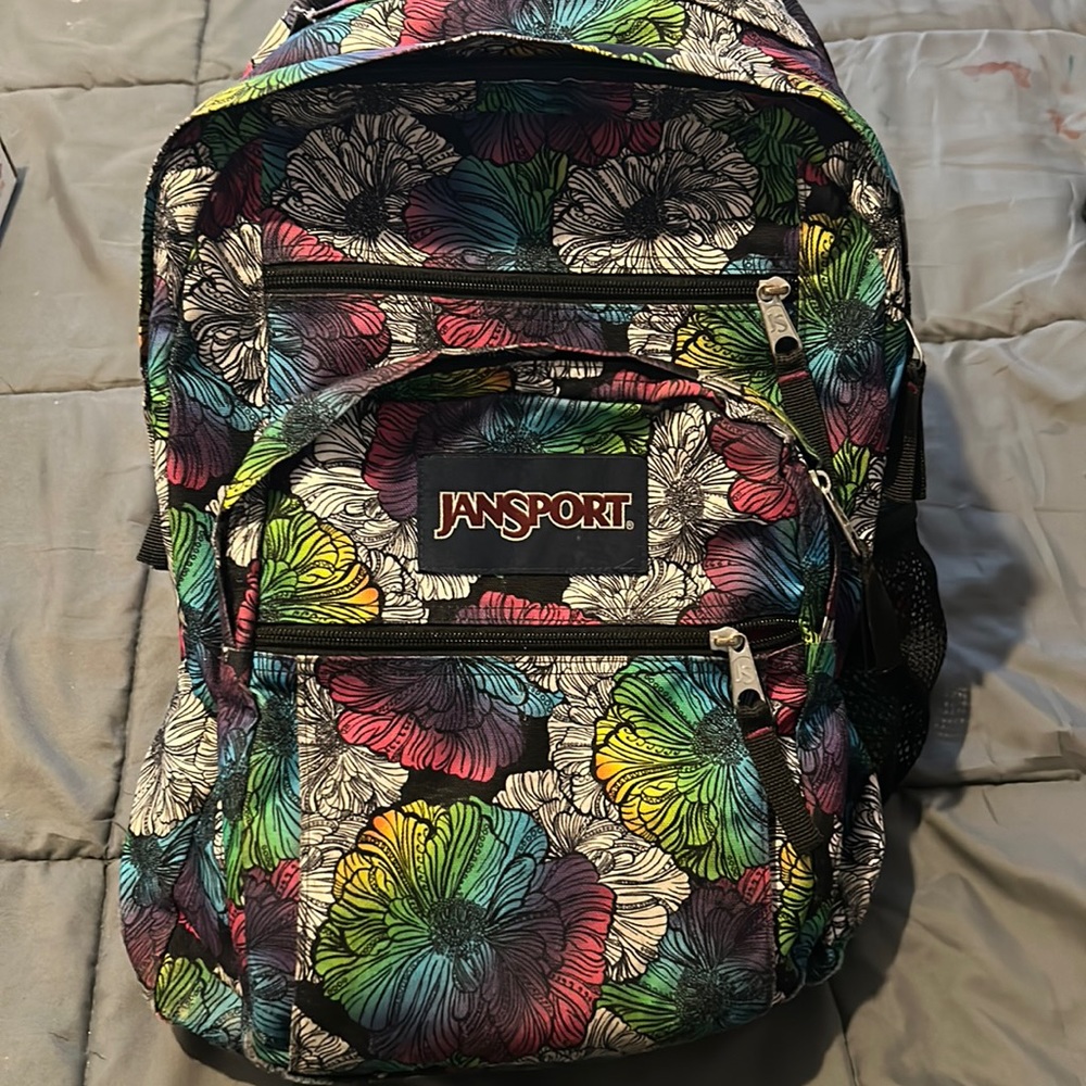 Jansport Multicolored Floral Pattern Backpack